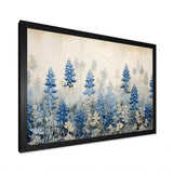 Elegant Blue And Beige Bonnets Meadow - Floral Canvas Wall Art