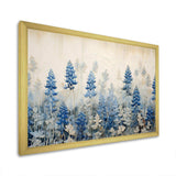 Elegant Blue And Beige Bonnets Meadow - Floral Canvas Wall Art