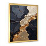 Minimalism Chrome Gold And Black Poteries II - Abstract Canvas Wall Art