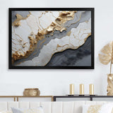 Minimalism White Gold Poteries - Abstract Canvas Wall Art