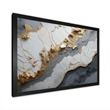 Minimalism White Gold Poteries - Abstract Canvas Wall Art