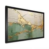 Green Gold Minimalism Poteries - Abstract Canvas Wall Art