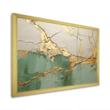 Green Gold Minimalism Poteries - Abstract Canvas Wall Art