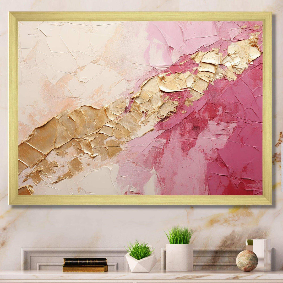 Pink Gold Minimalism Poteries I - Abstract Canvas Wall Art