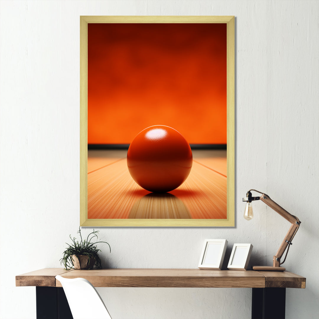 Bowling Tangerine Triumph I - Bowling Canvas Wall Art
