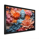 Blooming Buddhism Statue I - Spiritual Canvas Wall Art