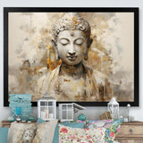 Simple Buddhism Statue II - Spiritual Canvas Wall Art