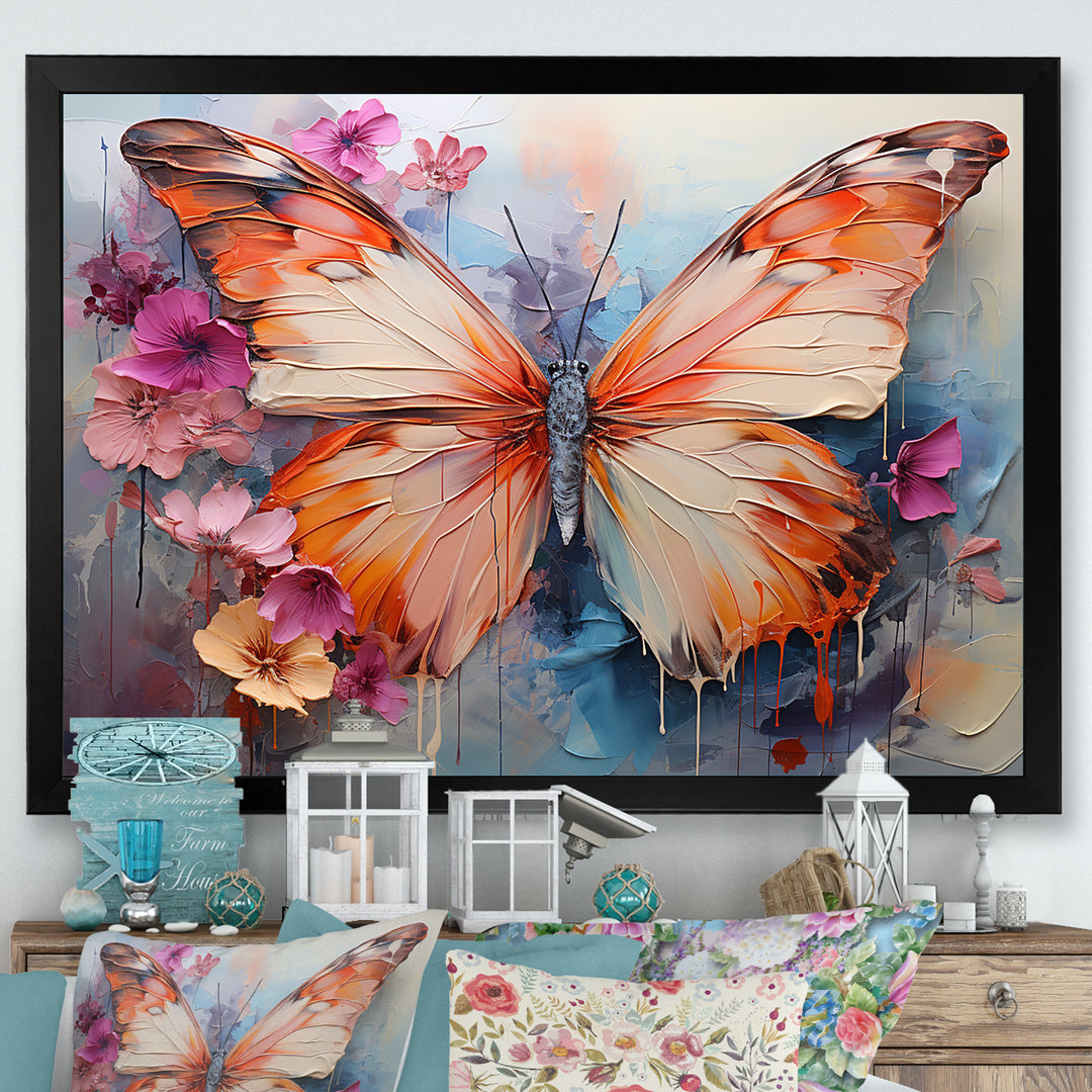 Butterfly Abstract Auras - Pink Butterfly Wall Art