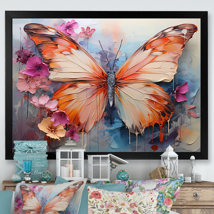 Butterfly Abstract Auras - Pink Butterfly Wall Art