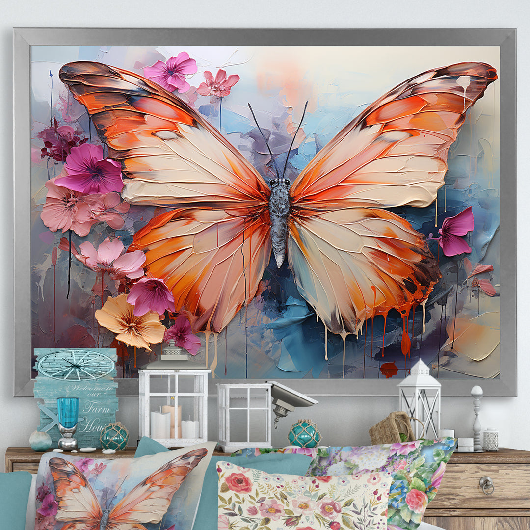 Butterfly Abstract Auras - Pink Butterfly Wall Art