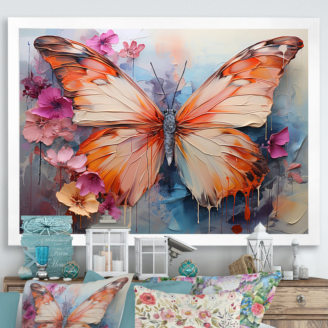 Butterfly Abstract Auras - Pink Butterfly Wall Art