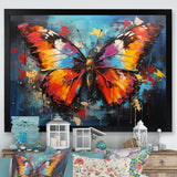 Bold Pop Colors Infuse Butterflies With Energy - Butterfly Framed Canvas Art