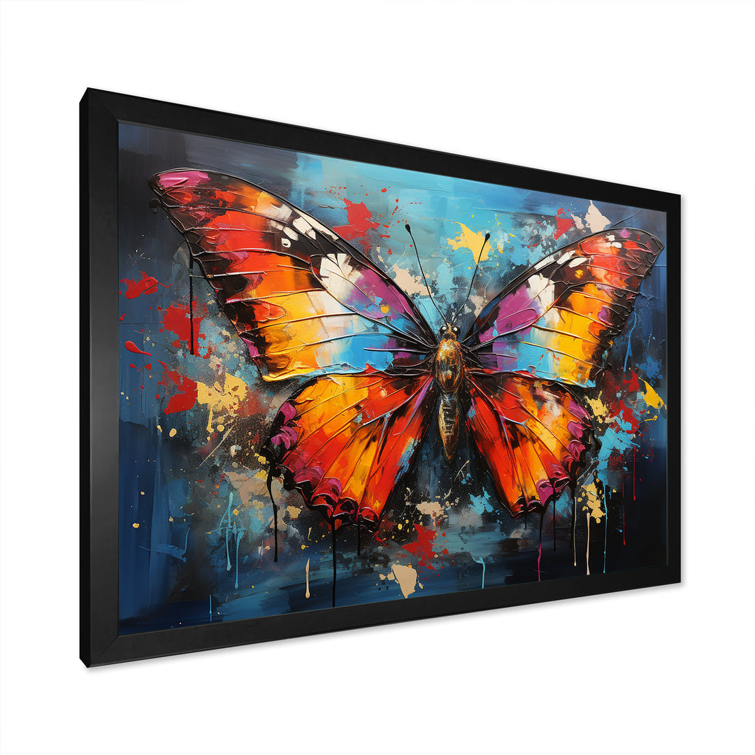 Bold Pop Colors Infuse Butterflies With Energy - Butterfly Framed Canvas Art