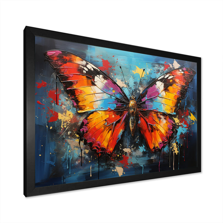 Bold Pop Colors Infuse Butterflies With Energy - Butterfly Framed Canvas Art