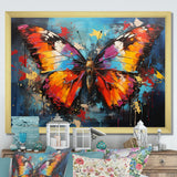 Bold Pop Colors Infuse Butterflies With Energy - Butterfly Framed Canvas Art