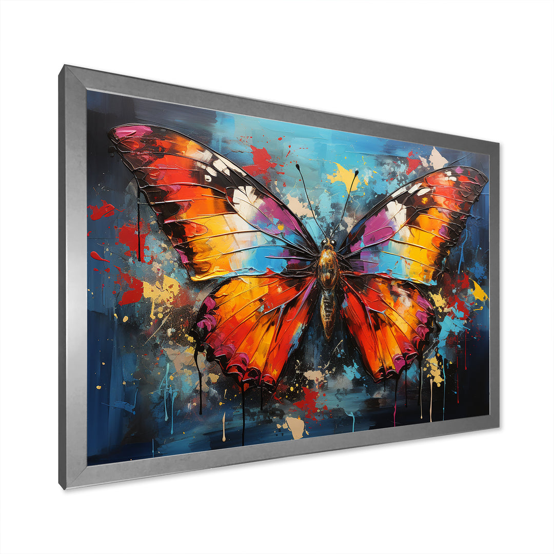 Bold Pop Colors Infuse Butterflies With Energy - Butterfly Framed Canvas Art