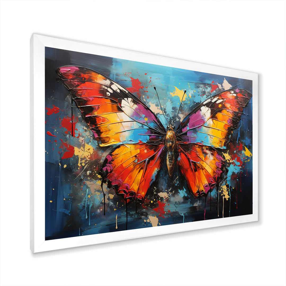 Bold Pop Colors Infuse Butterflies With Energy - Butterfly Framed Canvas Art