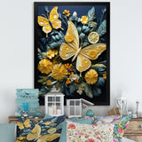 Lemon Yellow Butterfly Delight - Butterfly Home Decor Art