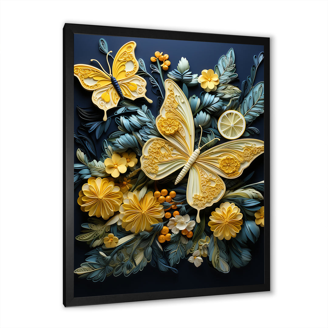 Lemon Yellow Butterfly Delight - Butterfly Home Decor Art