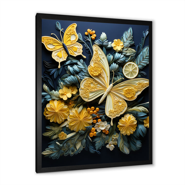 Lemon Yellow Butterfly Delight - Butterfly Home Decor Art