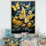 Lemon Yellow Butterfly Delight - Butterfly Home Decor Art