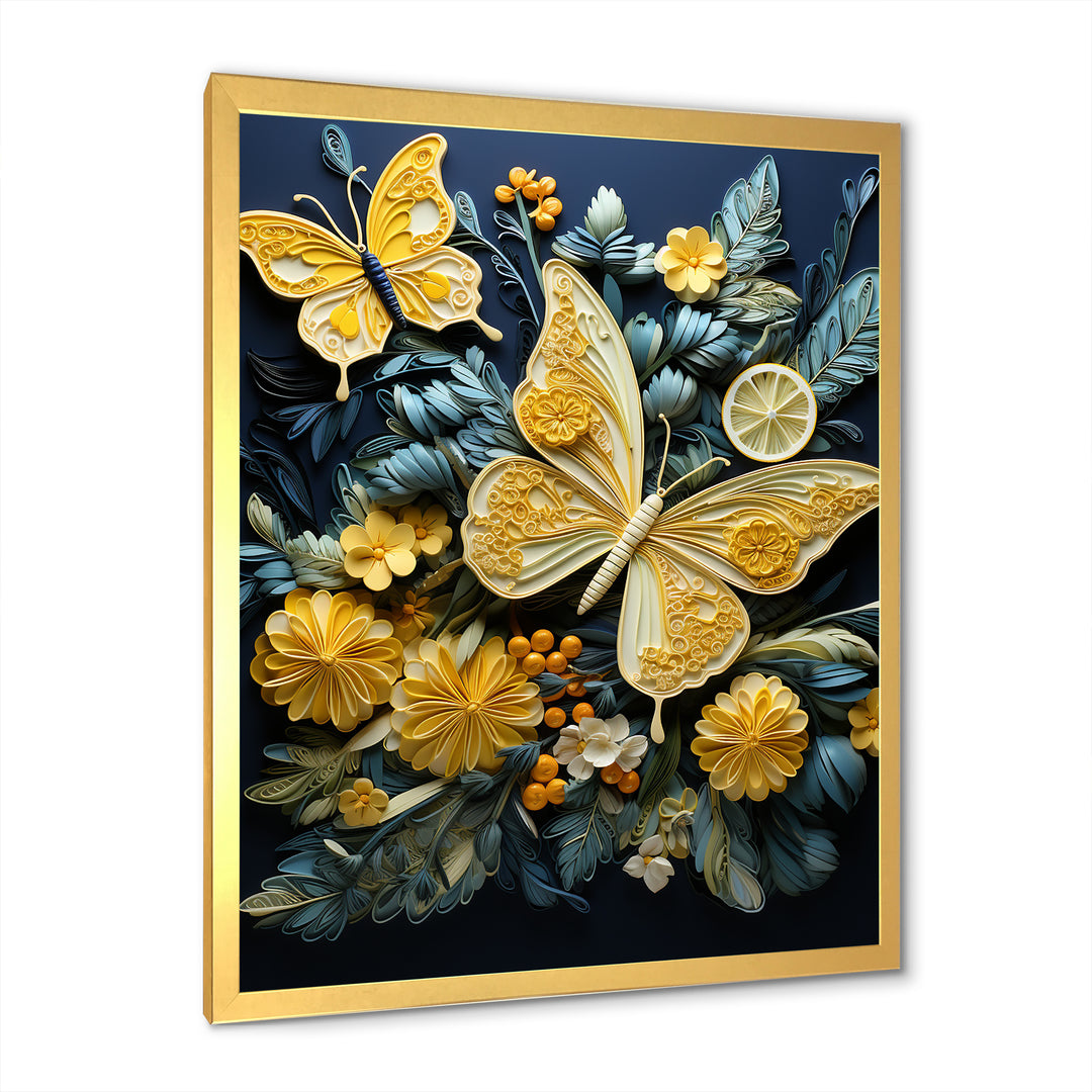 Lemon Yellow Butterfly Delight - Butterfly Home Decor Art