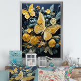 Lemon Yellow Butterfly Delight - Butterfly Home Decor Art