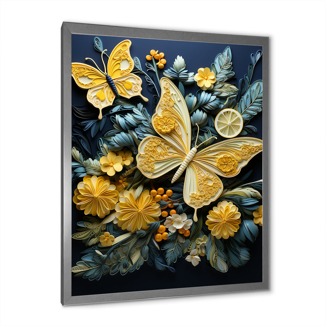 Lemon Yellow Butterfly Delight - Butterfly Home Decor Art