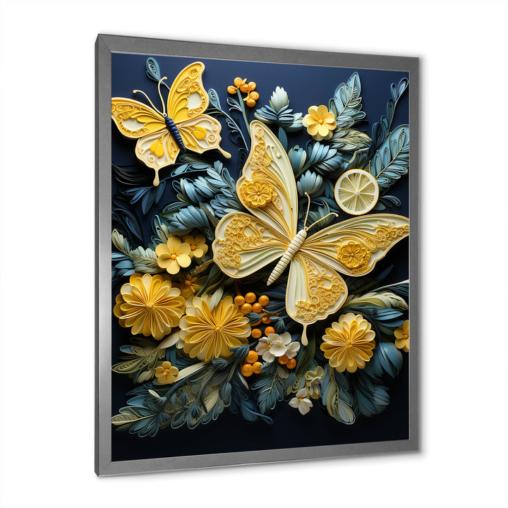 Lemon Yellow Butterfly Delight - Butterfly Home Decor Art