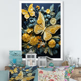 Lemon Yellow Butterfly Delight - Butterfly Home Decor Art