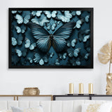 Deep Charcoal Tones Depict Butterflies - Butterfly Canvas Wall Art