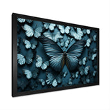 Deep Charcoal Tones Depict Butterflies - Butterfly Canvas Wall Art