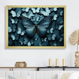Deep Charcoal Tones Depict Butterflies - Butterfly Canvas Wall Art