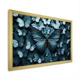 Deep Charcoal Tones Depict Butterflies - Butterfly Canvas Wall Art