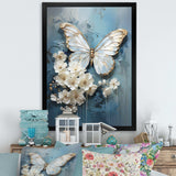 Butterfly Ethereal Blues Form Abstract Elegance I - Animals Canvas Wall Art