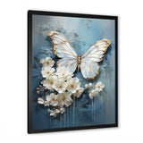 Butterfly Ethereal Blues Form Abstract Elegance I - Animals Canvas Wall Art