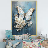 Butterfly Ethereal Blues Form Abstract Elegance I - Animals Canvas Wall Art