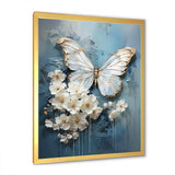 Butterfly Ethereal Blues Form Abstract Elegance I - Animals Canvas Wall Art