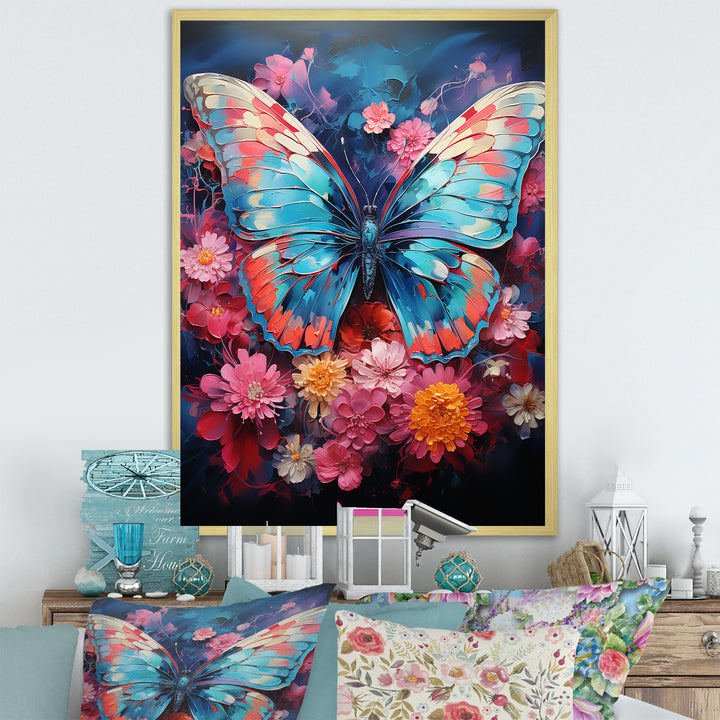 Butterfly Fauvist Flutter - Butterfly Large Canvas Wall Art