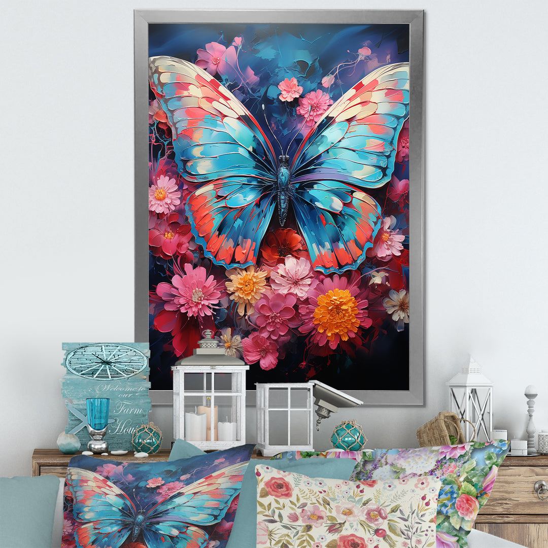 Butterfly Fauvist Flutter - Butterfly Large Canvas Wall Art