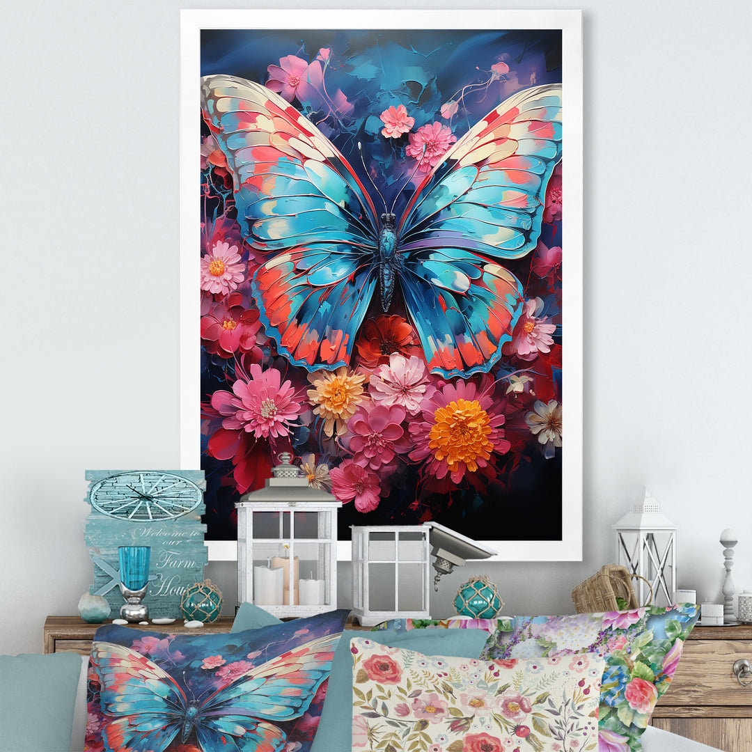 Butterfly Fauvist Flutter - Butterfly Large Canvas Wall Art