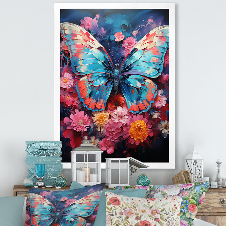 Butterfly Fauvist Flutter - Butterfly Large Canvas Wall Art