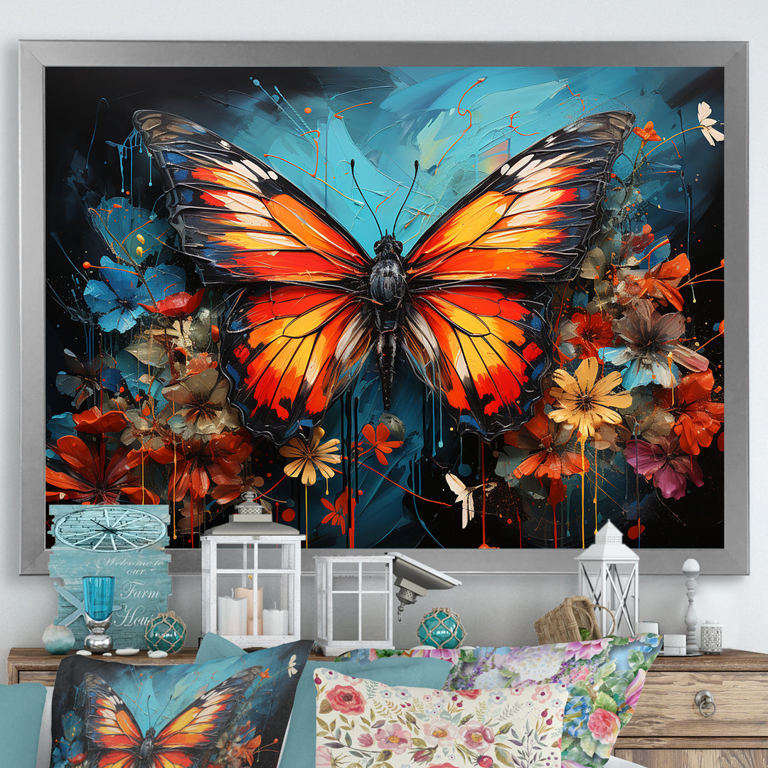 Butterfly Graffiti Style - Butterfly Living Room Wall Art