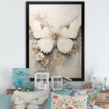 Minimalism Beige Butterfly - Butterfly Wall Art Prints