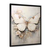 Minimalism Beige Butterfly - Butterfly Wall Art Prints
