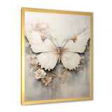 Minimalism Beige Butterfly - Butterfly Wall Art Prints