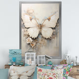 Minimalism Beige Butterfly - Butterfly Wall Art Prints
