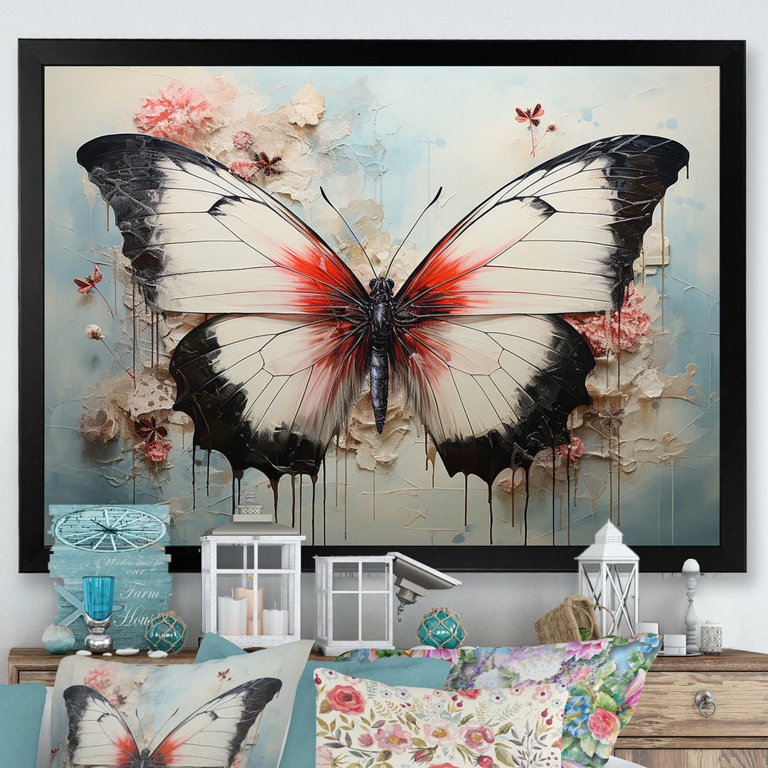 Minimalism White Butterfly - Black Butterfly Wall Art
