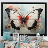 Minimalism White Butterfly - Black Butterfly Wall Art