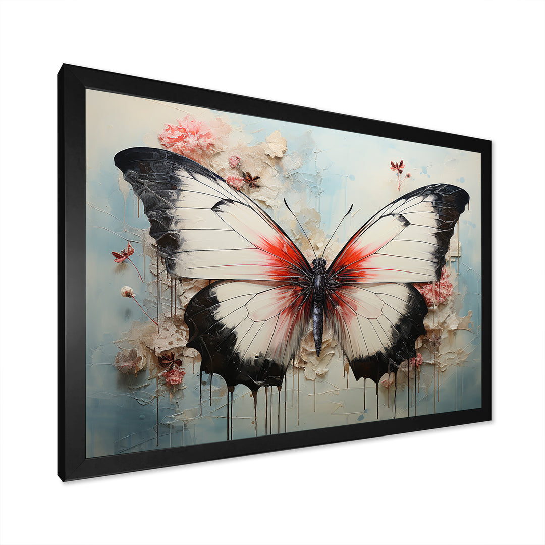 Minimalism White Butterfly - Black Butterfly Wall Art
